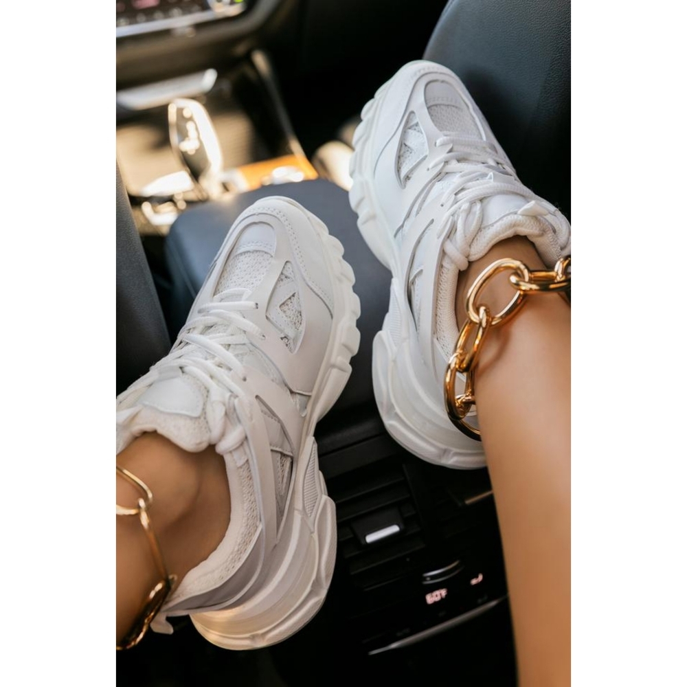 𝙉𝙀𝙒 𝙄𝙉🖤Cool Muse Platform Sneaker -  WHITE - Picture 8 of 8